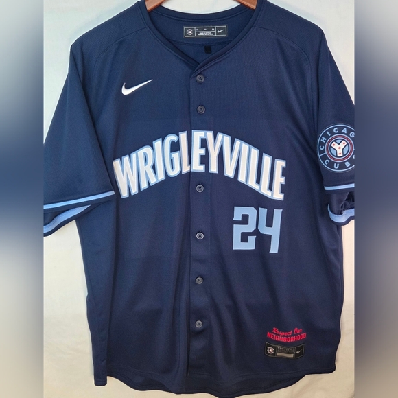 Nike Navy Wrigleyville Baseball Jersey with Light Blue Accents - Picture 2 of 14